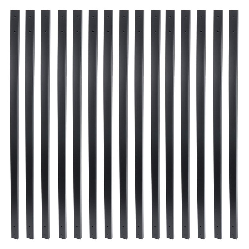 Myard 32-1/4 Inches Traditional Rectangular Iron Deck Balusters Furniture w/Screws for Wood Composite Facemount Railing Staircase Balustrade, Classic Geometric Styling (25-Pack, Matte Black) - Image 1